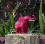 Papercraft olifant in 3D origami, weergave 23