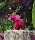 Papercraft elephant in 3D origami