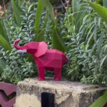 Papercraft elephant in 3D origami