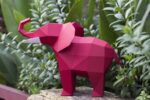 Papercraft elephant in 3D origami