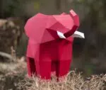 Papercraft olifant in 3D origami, weergave 14