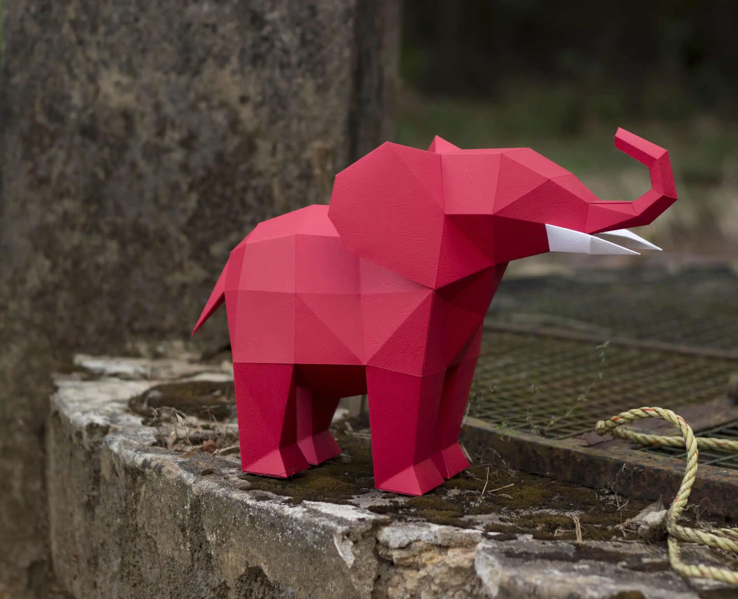Papercraft olifant in 3D origami, weergave 7