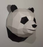 Papercraft de cabeza de panda en origami 3D