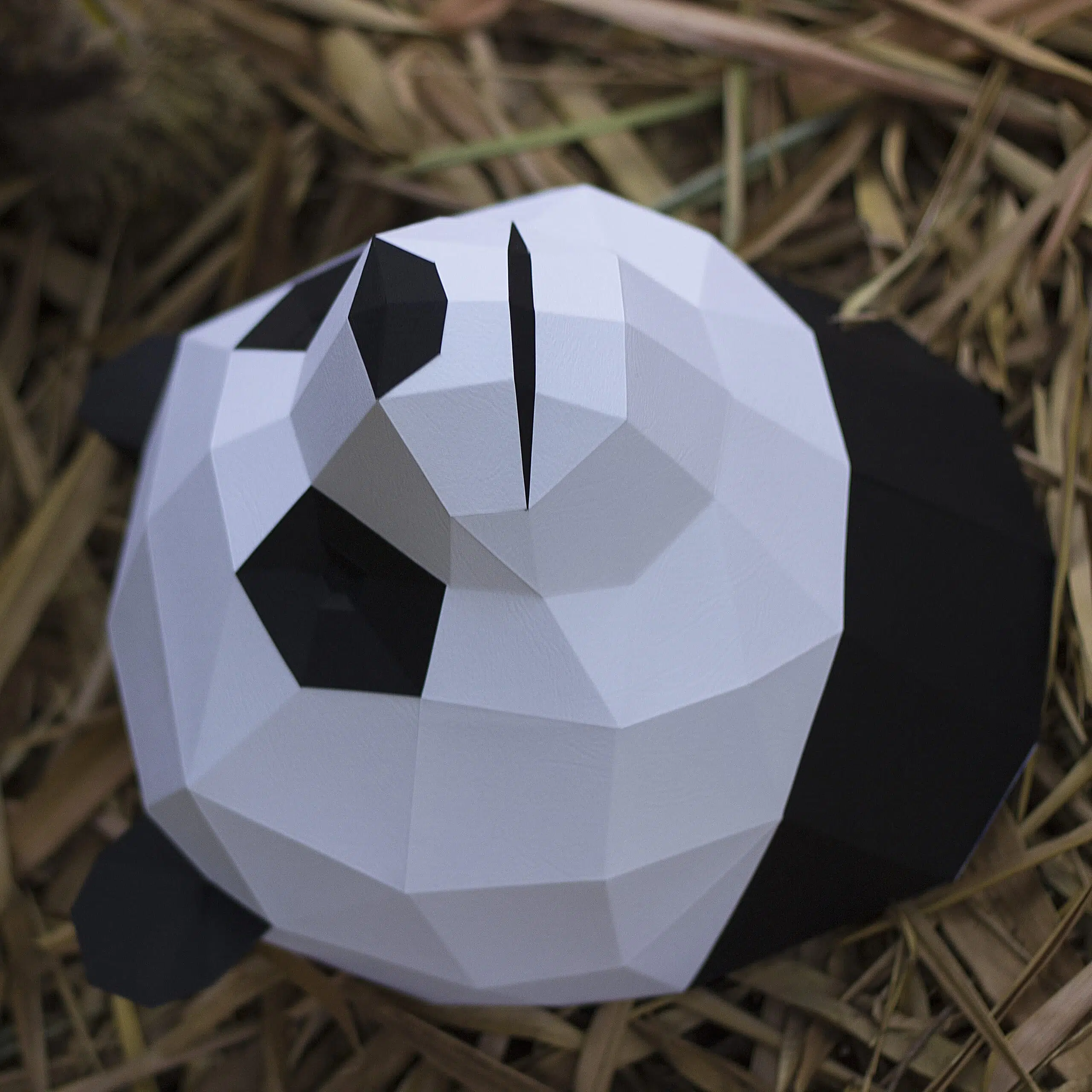 Panda-kop in 3D origami, weergave 10