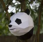 Panda-kop in 3D origami, weergave 7