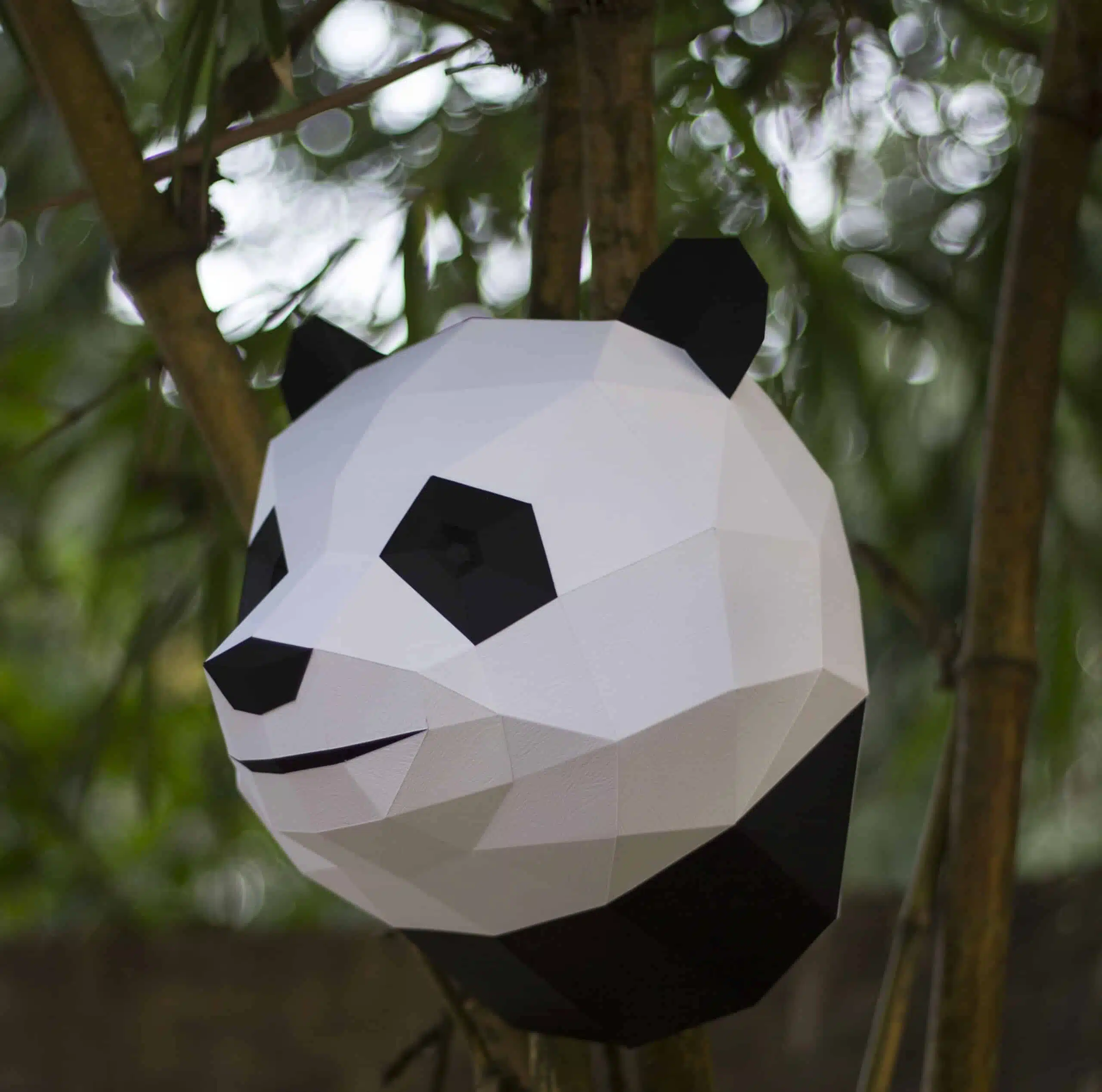 Panda-kop in 3D origami, weergave 7