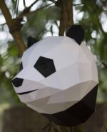 Papercraft de cabeza de panda en origami 3D