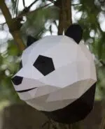 Panda-kop in 3D origami, weergave 8