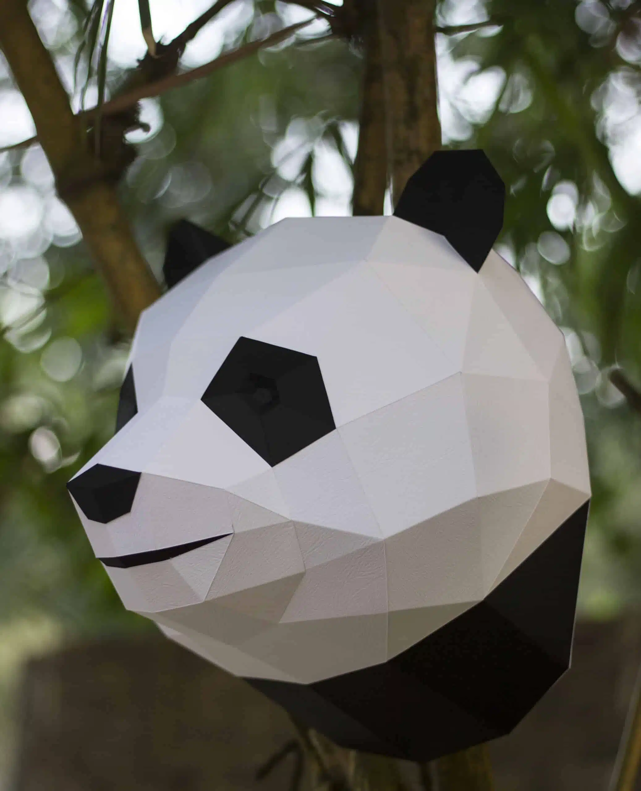 Panda-kop in 3D origami, weergave 8