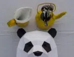 Panda-kop in 3D origami, weergave 3