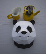 Papercraft de cabeza de panda en origami 3D