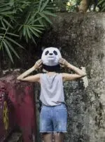 Panda-kop in 3D origami, weergave 9