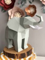 Papercraft elephant in 3D origami