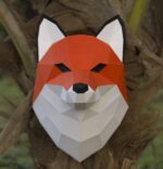 Papercraft trophée tête de renard en origami