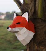 Papercraft trophée tête de renard en origami