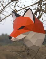 Papercraft trophée tête de renard en origami