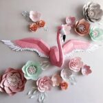 Papercraft mehrere Flamingos in 3D-Origami