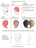 Papercraft lion head in 3D origami