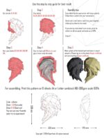 Papercraft lion head in 3D origami