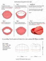 Papercraft heart and lips boxes in 3D origami