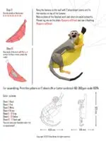 Papercraft mono sobre banana en origami