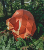 Papercraft lion head in origami