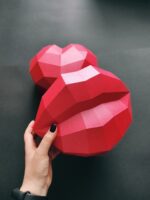 Papercraft heart and lips boxes in 3D origami