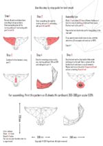 Papercraft de cauda de peixe em origami 3D