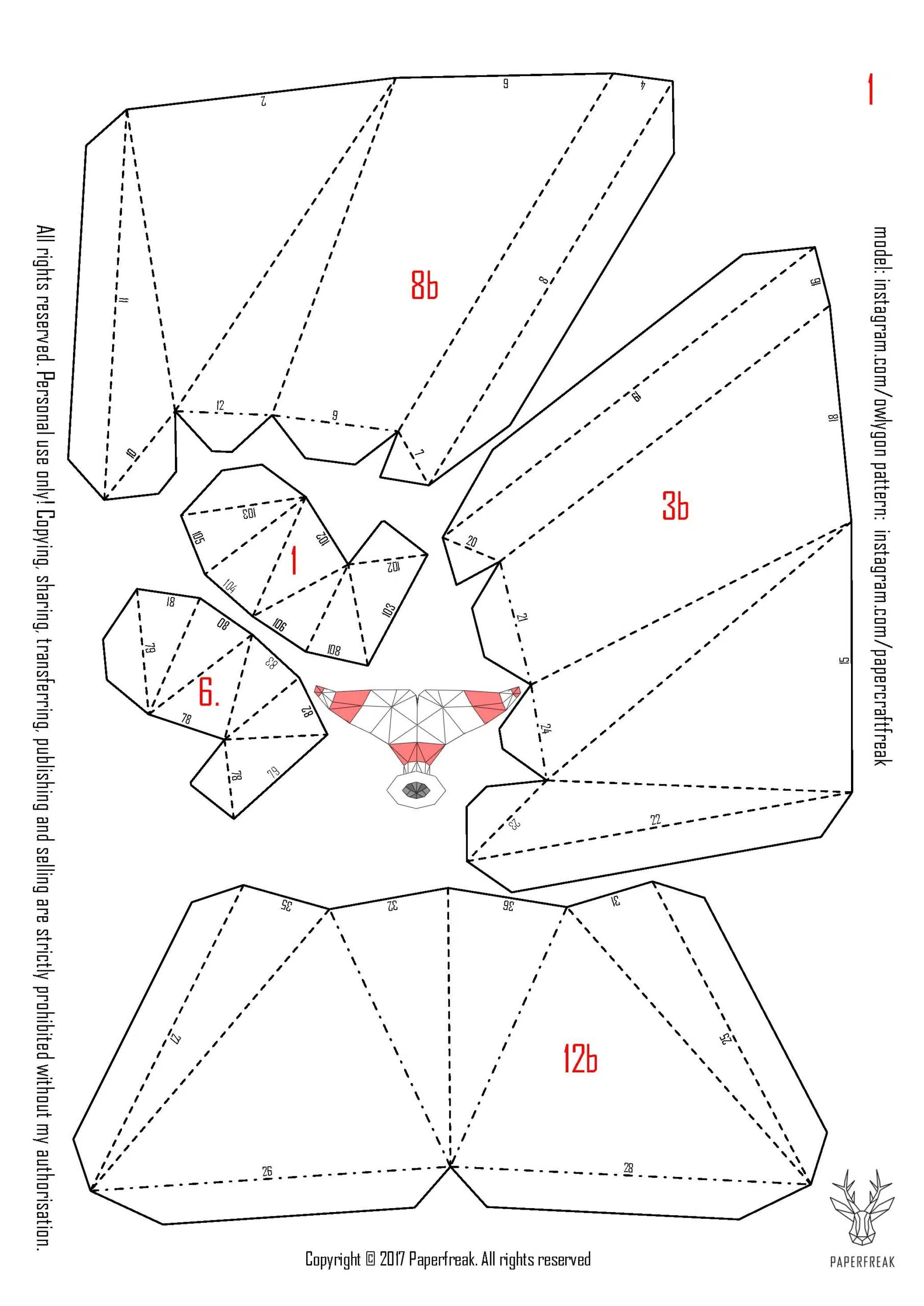 Orka-staart origami 3D voor muurdecoratie, weergave 2