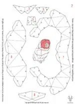 Papercraft de coruja no galho em origami 3D