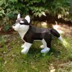 Papercraft de filhote de Husky em origami