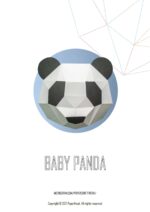 3D papercraft baby pack: panda, rabbit, lion, penguin and more