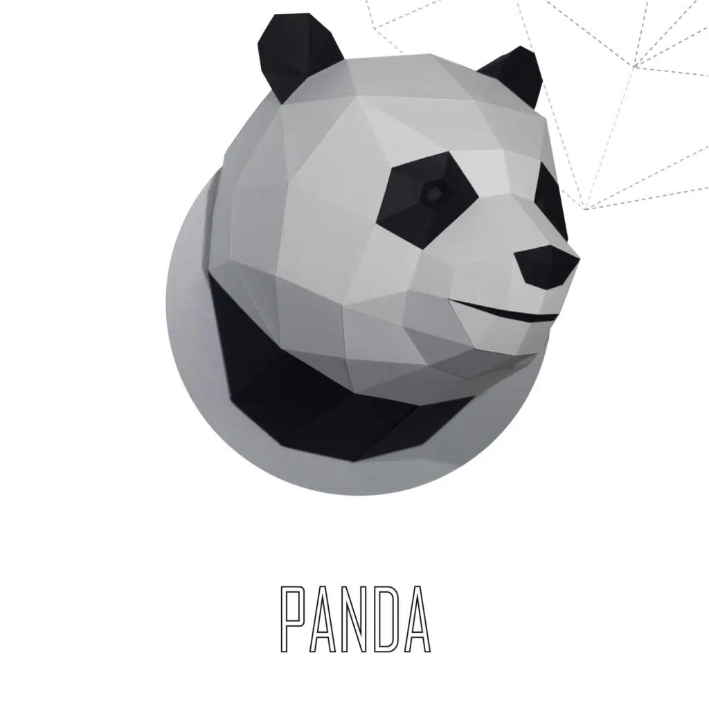 Papercraft Panda-Kopf aus Origami