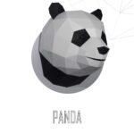 Papercraft Panda-Kopf in Origami 3D