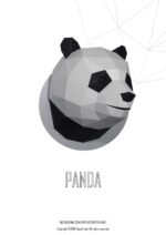 Papercraft Panda-Kopf in Origami 3D