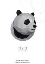 Panda-kop in 3D origami, 3D-model