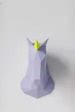 Papercraft tête de licorne bleue en origami 3D