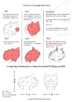Papercraft pig in 3D origami