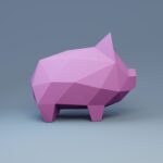 Papercraft pig in 3D origami