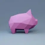 Papercraft de porquinho para cofrinho em origami, vista 2, vista 2