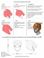 Papercraft Tiger-Maske im 3D-Origami