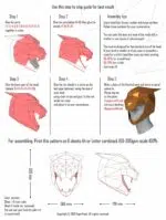Tijgermasker papercraft, weergave 3