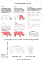 Papercraft animaux d'Afrique en origami 3D - Pack 4-en-1