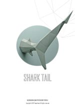 Papercraft de cauda de peixe em origami 3D