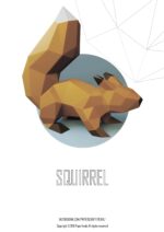 Papercraft squirrel in 3D origami