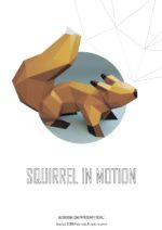 Papercraft squirrel in 3D origami