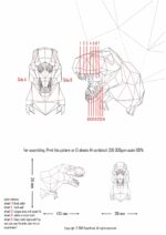 Papercraft de dinossauros em origami 3D