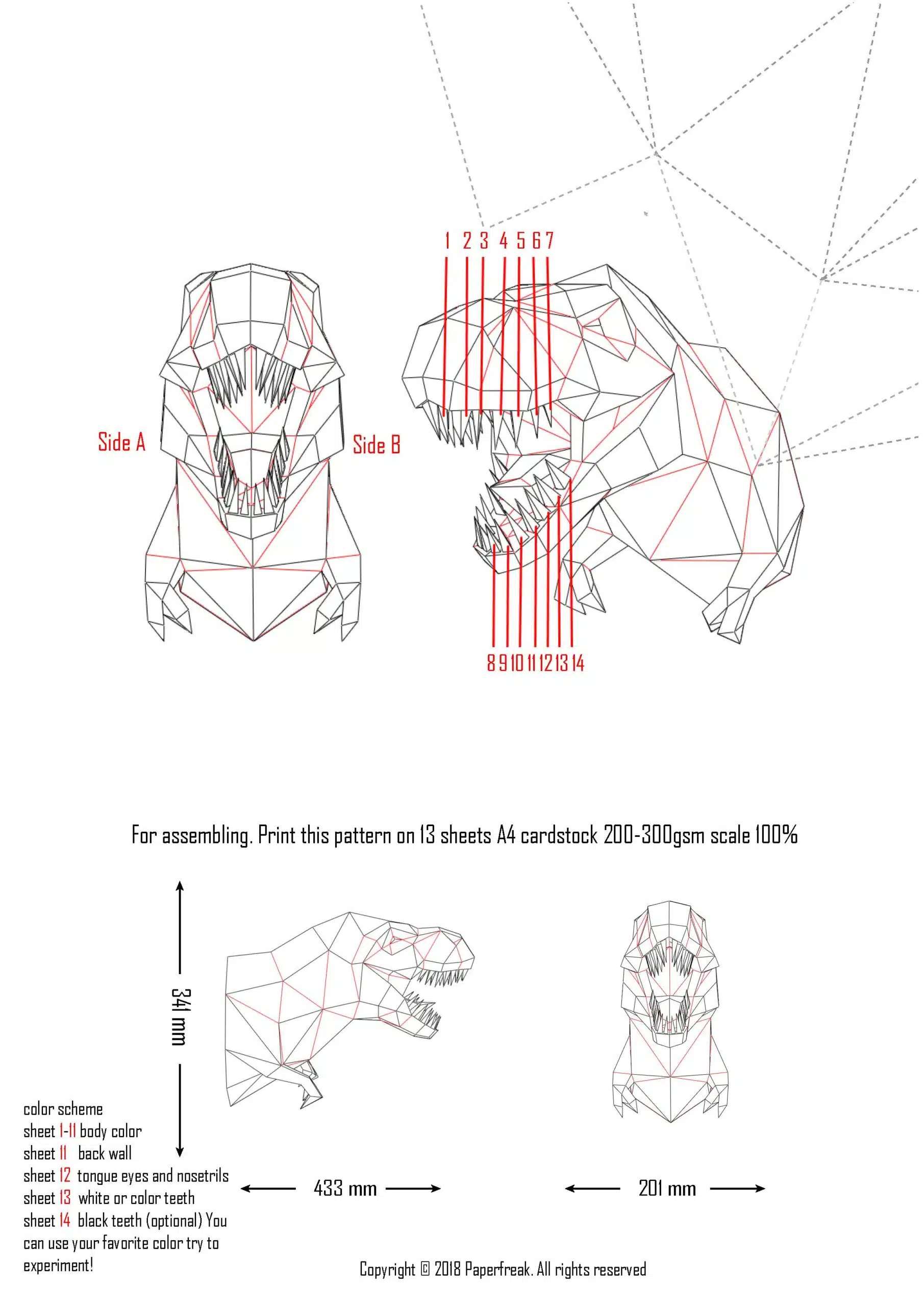 Dinosaurs papercraft 3D, weergave 9