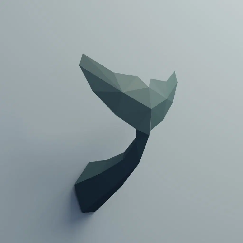 Papercraft cauda de golfinho em origami 3D