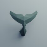 Papercraft de cauda de peixe em origami 3D